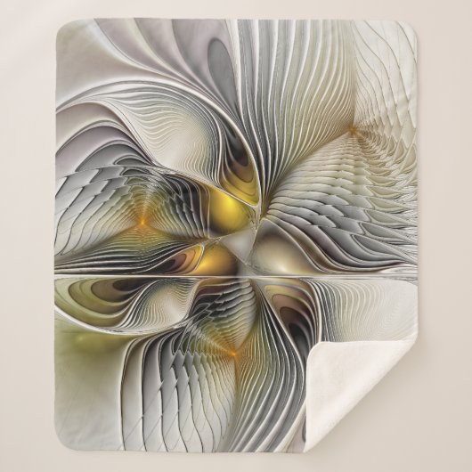Optische illusie Abstracte 3D fractal met diepte Sherpa Deken (Voorkant)