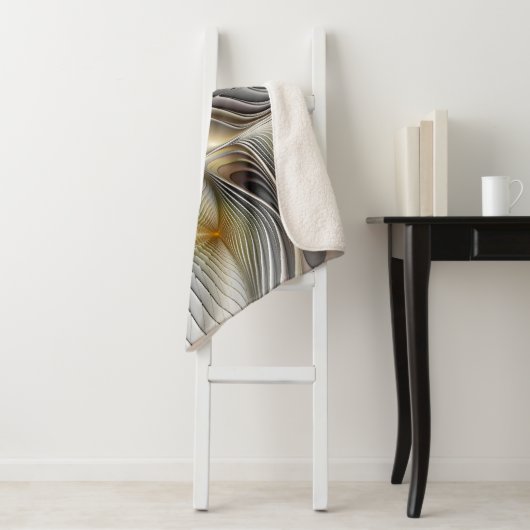 Optische illusie Abstracte 3D fractal met diepte Sherpa Deken (In situ)