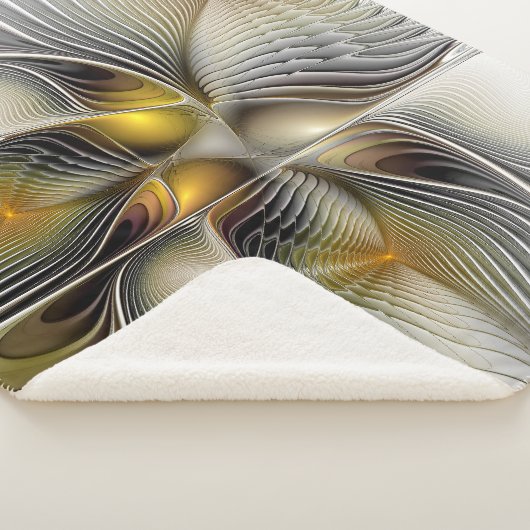 Optische illusie Abstracte 3D fractal met diepte Sherpa Deken (3/4)