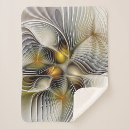 Optische illusie Abstracte 3D fractal met diepte Sherpa Deken