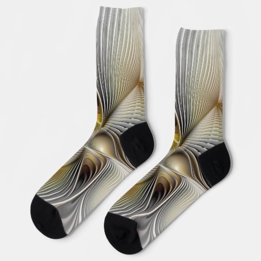 Optische illusie Abstracte 3D fractal met diepte Sokken (Links)