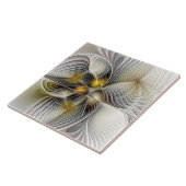 Optische illusie Abstracte 3D fractal met diepte Tegeltje (Zijkant)