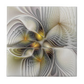 Optische illusie Abstracte 3D fractal met diepte Tegeltje (Voorkant)