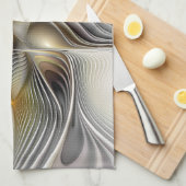 Optische illusie Abstracte 3D fractal met diepte Theedoek (Quarter Fold)