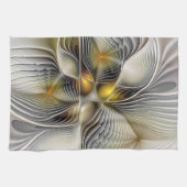 Optische illusie Abstracte 3D fractal met diepte Theedoek (Horizontaal)