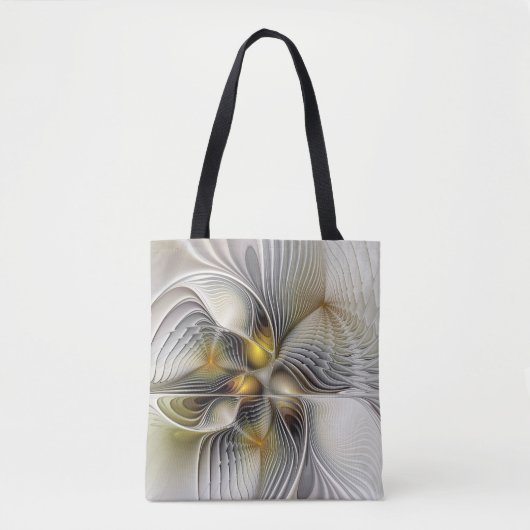 Optische illusie Abstracte 3D fractal met diepte Tote Bag (Voorkant)