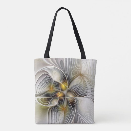 Optische illusie Abstracte 3D fractal met diepte Tote Bag (Achterkant)
