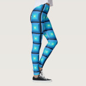 Optische illusie Aqua Abstract Rechthoekig Leggings (Rechts)
