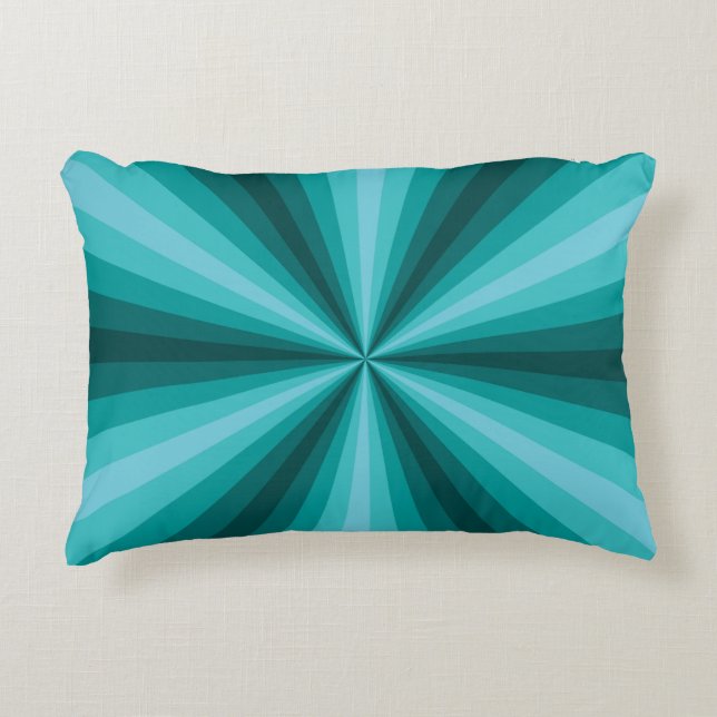Optische Illusie Aqua Accentkussen Decoratief Kussen (Voorkant)
