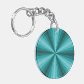 Optische illusie Aqua Acrylische Sleutelhanger (Voorkant Links)