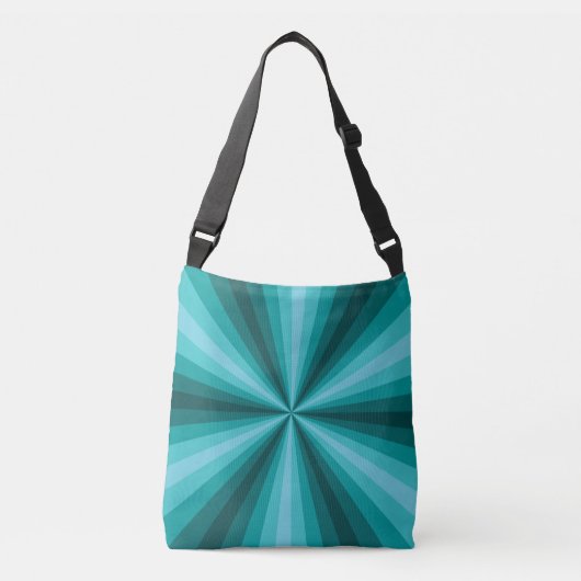 Optische Illusie Aqua All-Over-Print Tas (Voorkant)