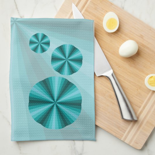 Optische Illusie Aqua Handdoek (Quarter Fold)