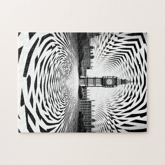 Optische illusie Big Ben puzzel Legpuzzel (Horizontaal)