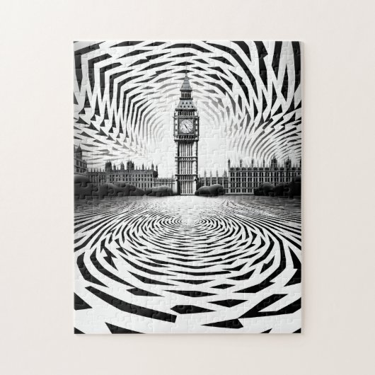 Optische illusie Big Ben puzzel Legpuzzel (Verticaal)