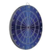 Optische illusie blauw kunstbord dartbord (Voorkant Links)