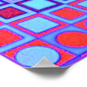 OPTISCHE ILLUSIE BLAUW Poster (Hoek)