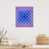 OPTISCHE ILLUSIE BLAUW Poster (Keuken)