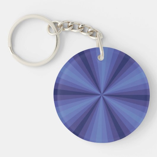 Optische Illusie Blauwe Acryl Sleutelhanger (Voorkant)