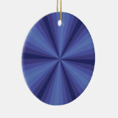 Optische Illusie Blauwe Versiering Keramisch Ornament (Rechts)