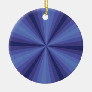 Optische Illusie Blauwe Versiering Keramisch Ornament