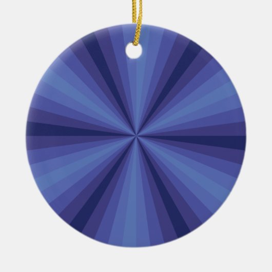 Optische Illusie Blauwe Versiering Keramisch Ornament (Voorkant)