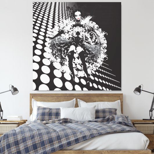 Optische Illusie Cabaret Meisje Gewikkeld Canvas (Insitu (Slaapkamer))