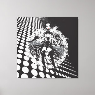 Optische Illusie Cabaret Meisje Gewikkeld Canvas Afdruk