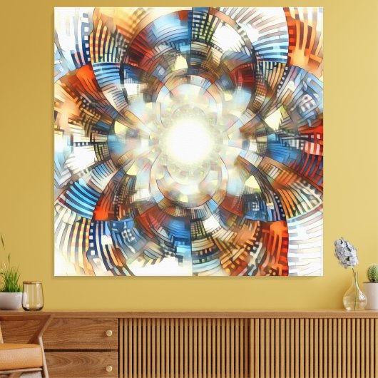 Optische illusie canvas afdruk (Insitu (Woonkamer))