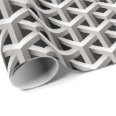 optische illusie chic zwart-wit geometrisch cadeaupapier (Rol Hoek)