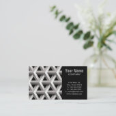 optische illusie chic zwart-wit geometrisch visitekaartje (Staand voorkant)