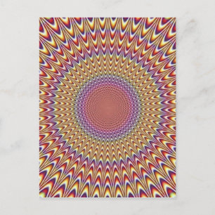 Optische illusie Cirkel Hypnotische regenboog kleu Briefkaart