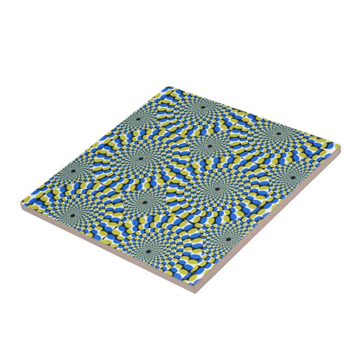 Optische illusie cirkels nieuwheid tegeltje (Zijkant)