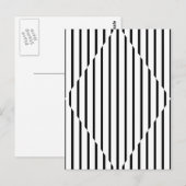 Optische illusie diamantlijnen zwart wit briefkaart (Voorkant / Achterkant)