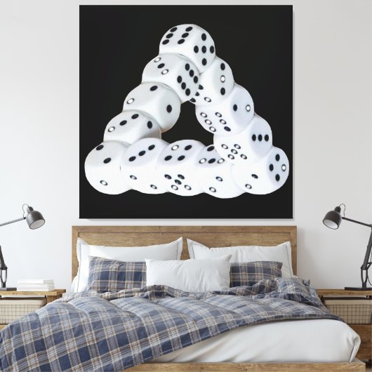Optische illusie Dobbelsteen Op canvas print (Insitu (Slaapkamer))
