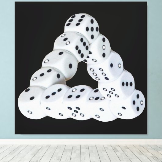 Optische illusie Dobbelsteen Op canvas print (Insitu (Houten vloer))