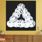 Optische illusie Dobbelsteen Op canvas print (Insitu (Woonkamer))