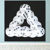 Optische illusie Dobbelstenen Canvasprint Canvas Afdruk (Insitu (Houten vloer))