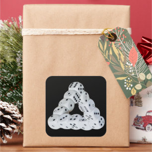 Optische illusie dobbelstenen vierkante sticker