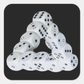 Optische illusie dobbelstenen vierkante sticker (Voorkant)