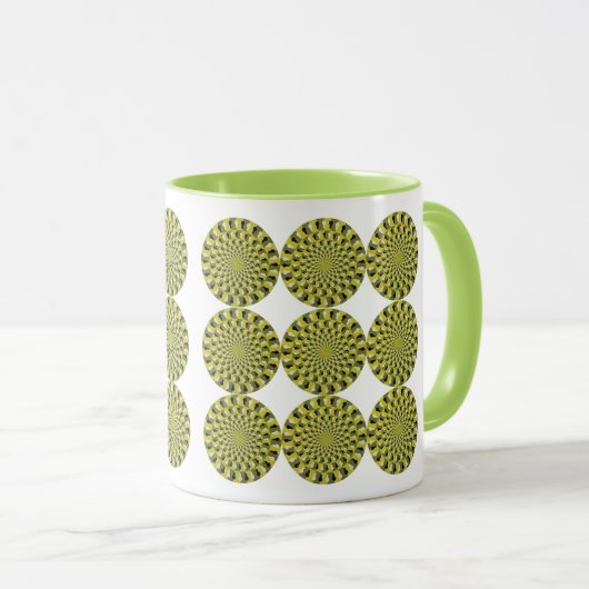 Optische illusie — draaiende wielen mok (Voorkant rechts)