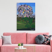 Optische illusie: een bloem groeit in Dolores Park Canvas Afdruk (Insitu (Woonkamer))
