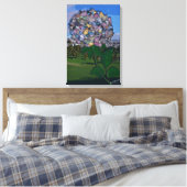 Optische illusie: een bloem groeit in Dolores Park Canvas Afdruk (Insitu (Slaapkamer))