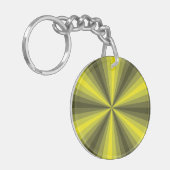 Optische Illusie Gele Acryl Sleutelhanger (Voorkant Links)