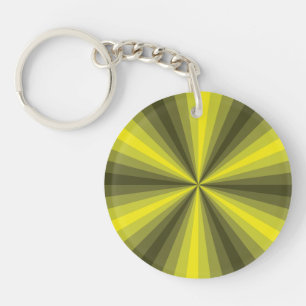 Optische Illusie Gele Acryl Sleutelhanger
