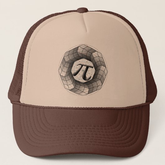 Optische Illusie Geometrische Pi Symbool π Trucker Pet (Voorkant)