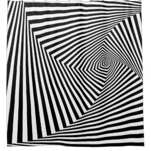 Optische illusie: gestreepte geometrische Abstract Douchegordijn