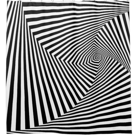 Optische illusie: gestreepte geometrische Abstract Douchegordijn (Voorkant)