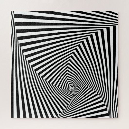 Optische illusie: gestreepte geometrische Abstract Legpuzzel (Horizontaal)