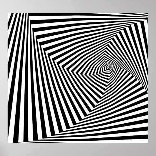 Optische illusie: gestreepte geometrische Abstract Poster (Voorkant)
