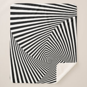 Optische illusie: gestreepte geometrische Abstract Sherpa Deken